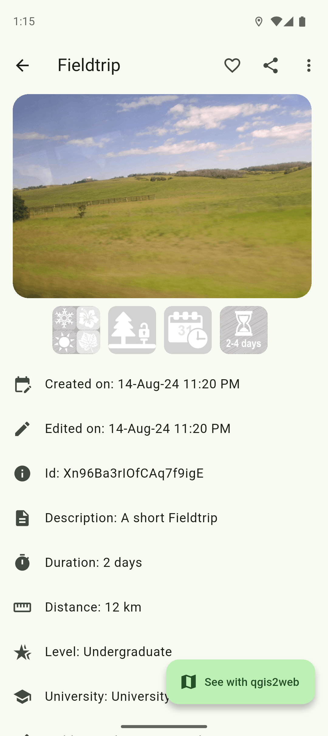 Field trip details